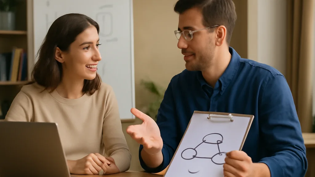 Tirocinante e tutor discutono il programma di formazione in assistenza