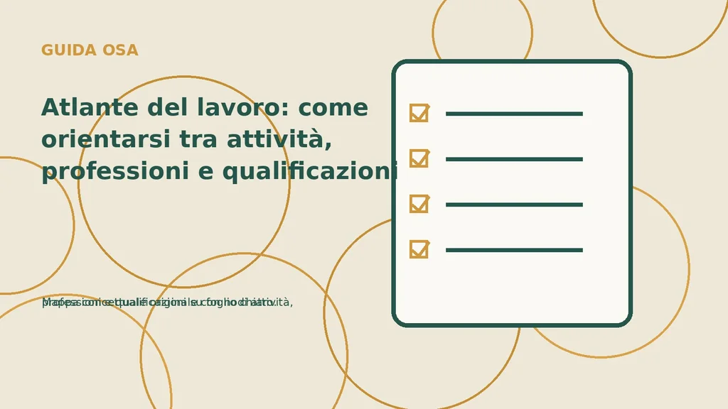 Mappa concettuale originale con nodi attività, professioni e qualificazioni su foglio chiaro.
