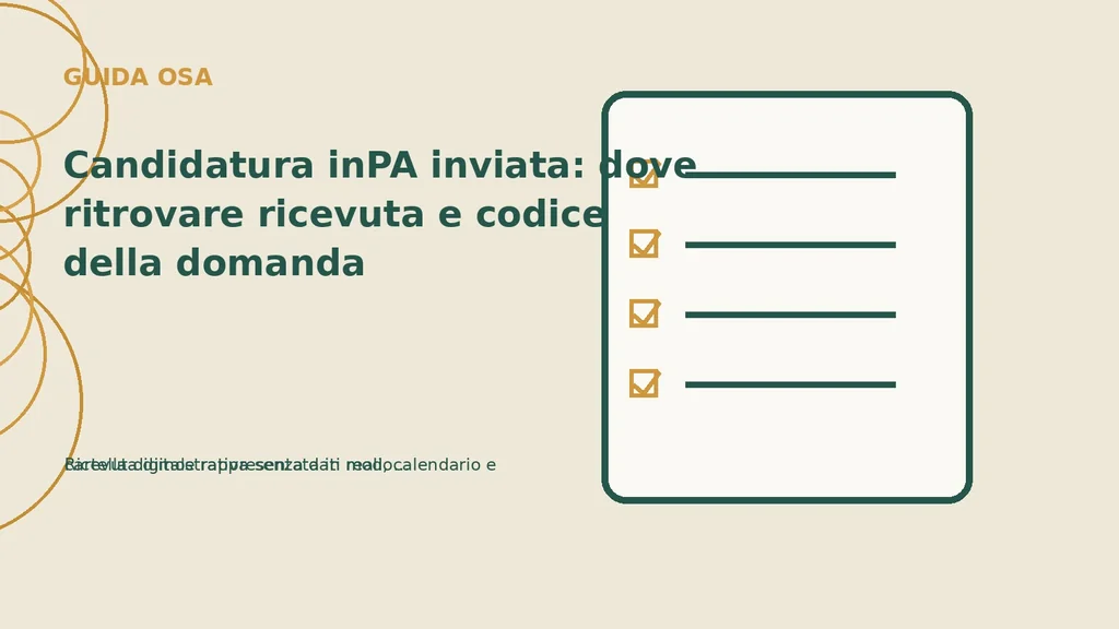 Ricevuta dimostrativa senza dati reali, calendario e cartella digitale rappresentata in modo astratto.