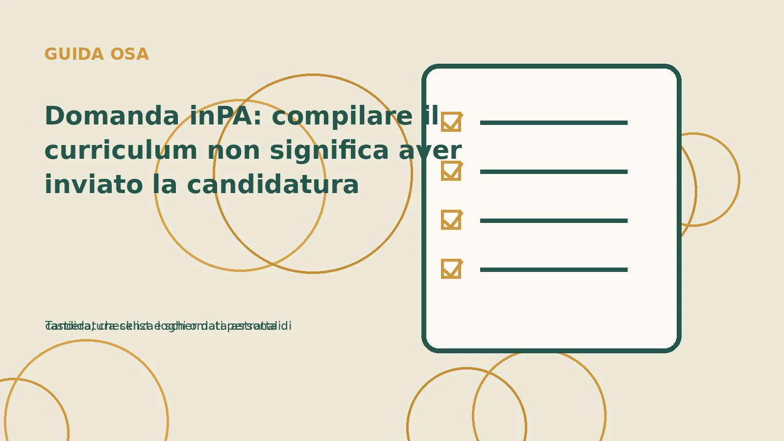 Domanda inPA: compilare il curriculum non significa aver inviato la candidatura