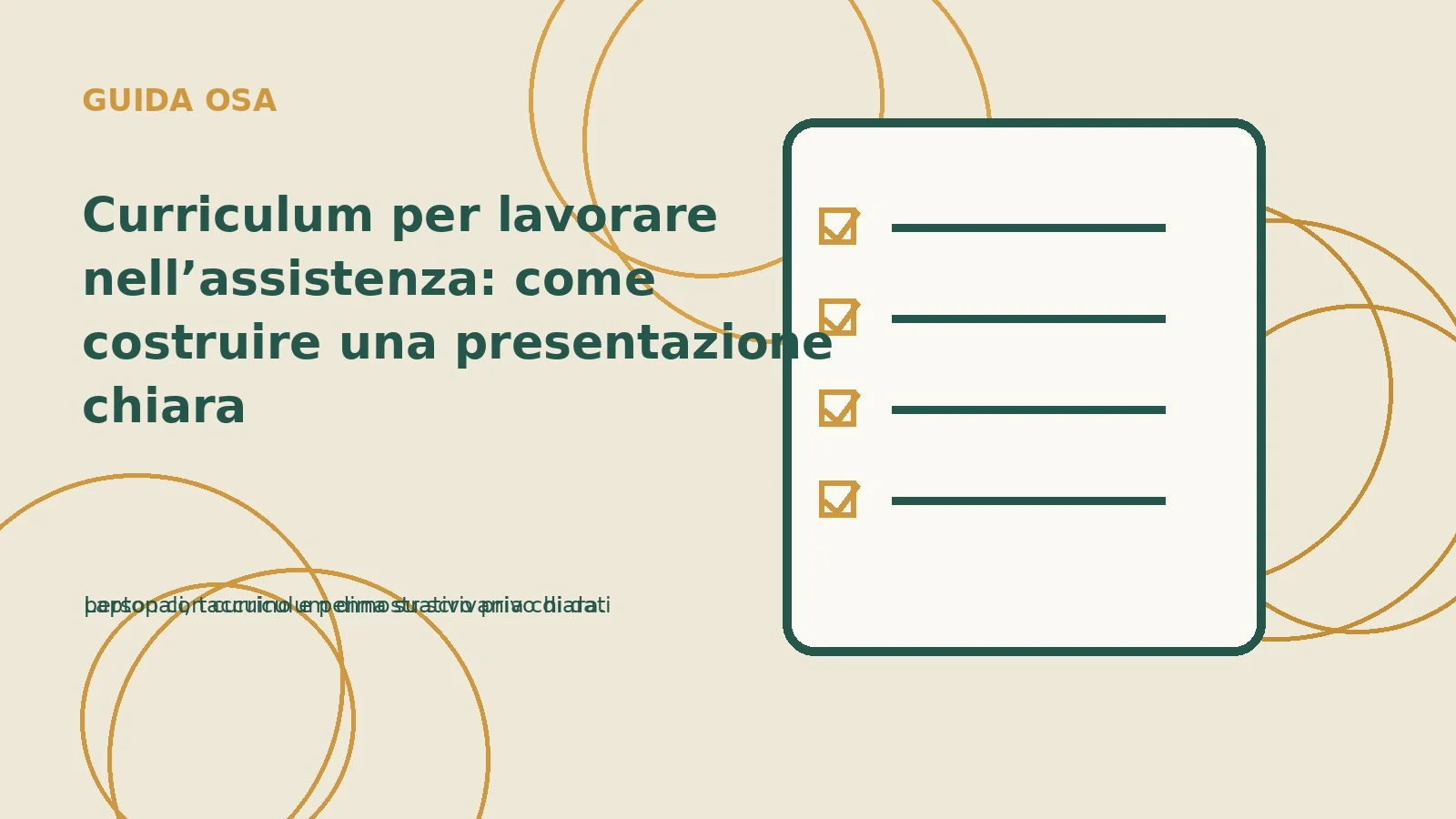 Curriculum per lavorare nell’assistenza: come costruire una presentazione chiara
