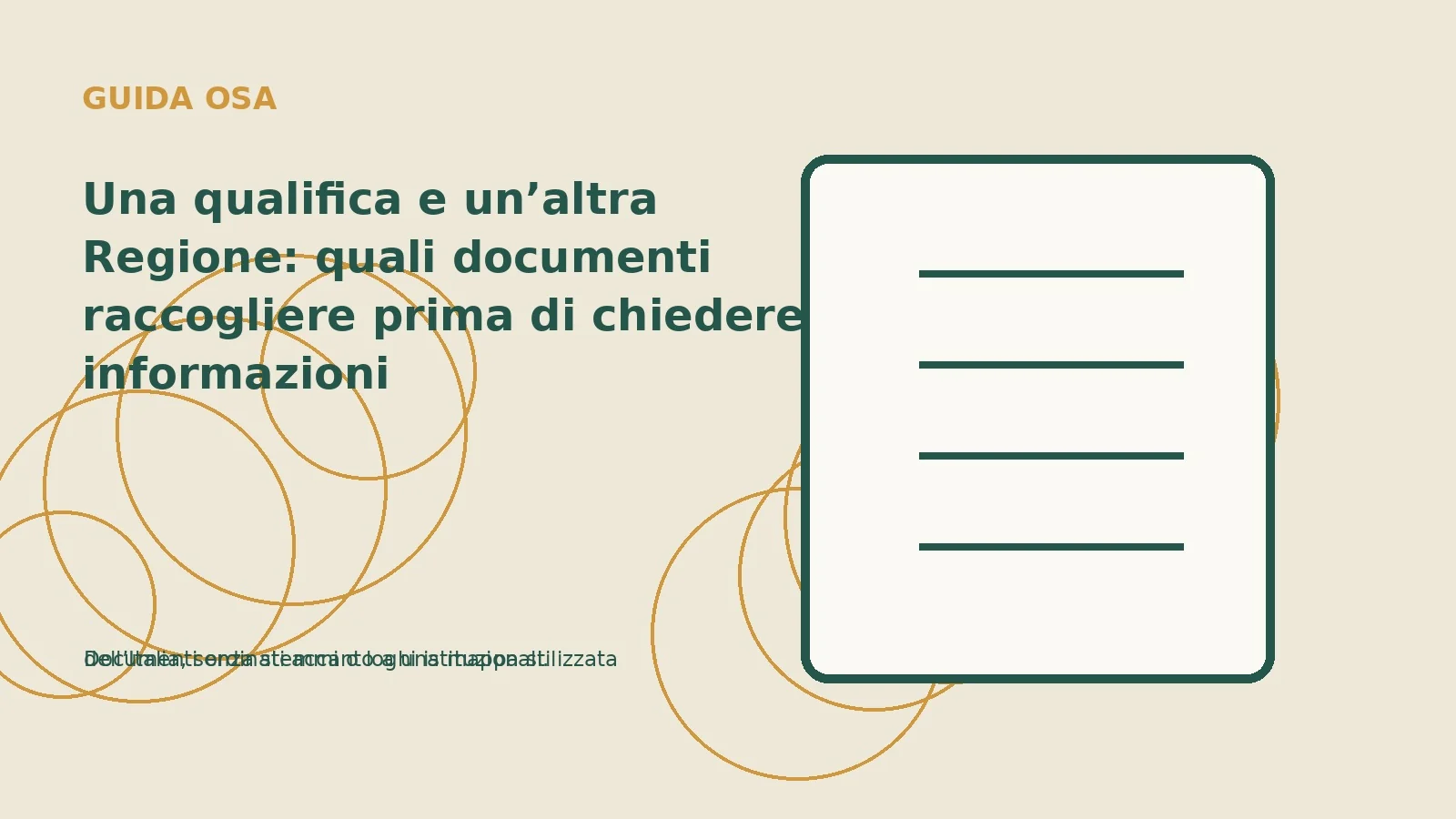 Una qualifica e un’altra Regione: quali documenti raccogliere prima di chiedere informazioni